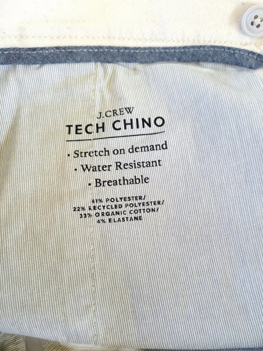 J Crew Men's Slim Fit Tech Chino in Ashen Taupe 34/34
